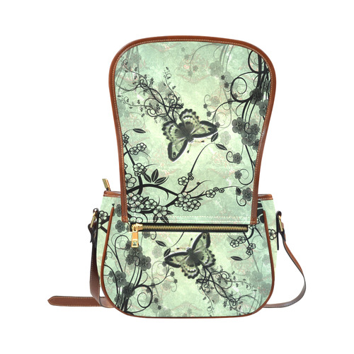 Butterflies and fantasy wood Saddle Bag/Small (Model 1649) Full Customization