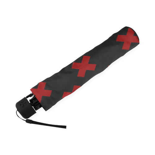 Crosses Red Pattern Punk Rock Foldable Umbrella (Model U01)