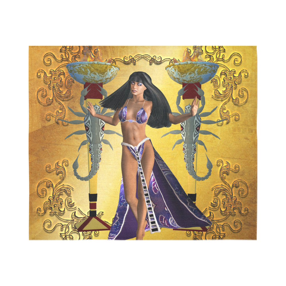 Egyptian women with scorpion Cotton Linen Wall Tapestry 60"x 51"