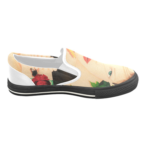 PAPILLON CANVAS SHOES Women's Unusual Slip-on Canvas Shoes (Model 019)