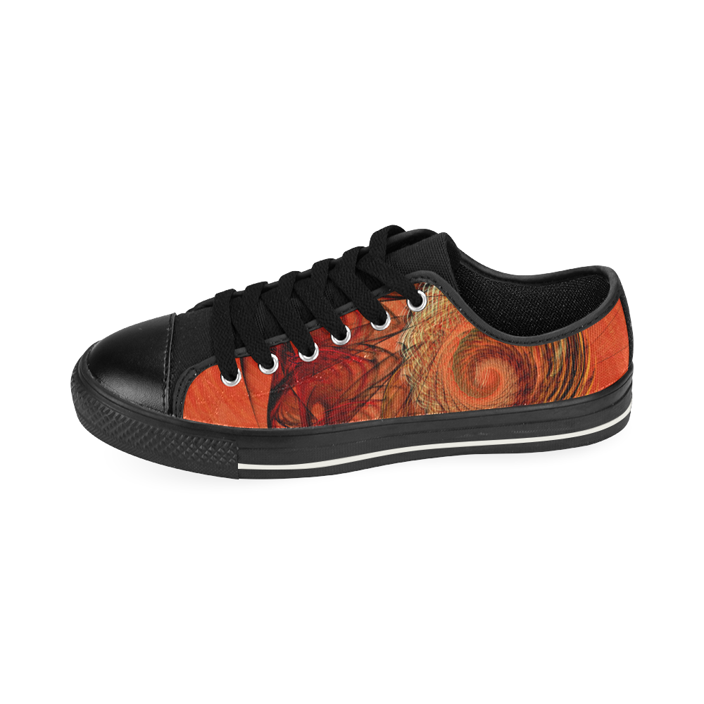 Nautilus Shell Abstract Fractal Canvas Women's Shoes/Large Size (Model 018)