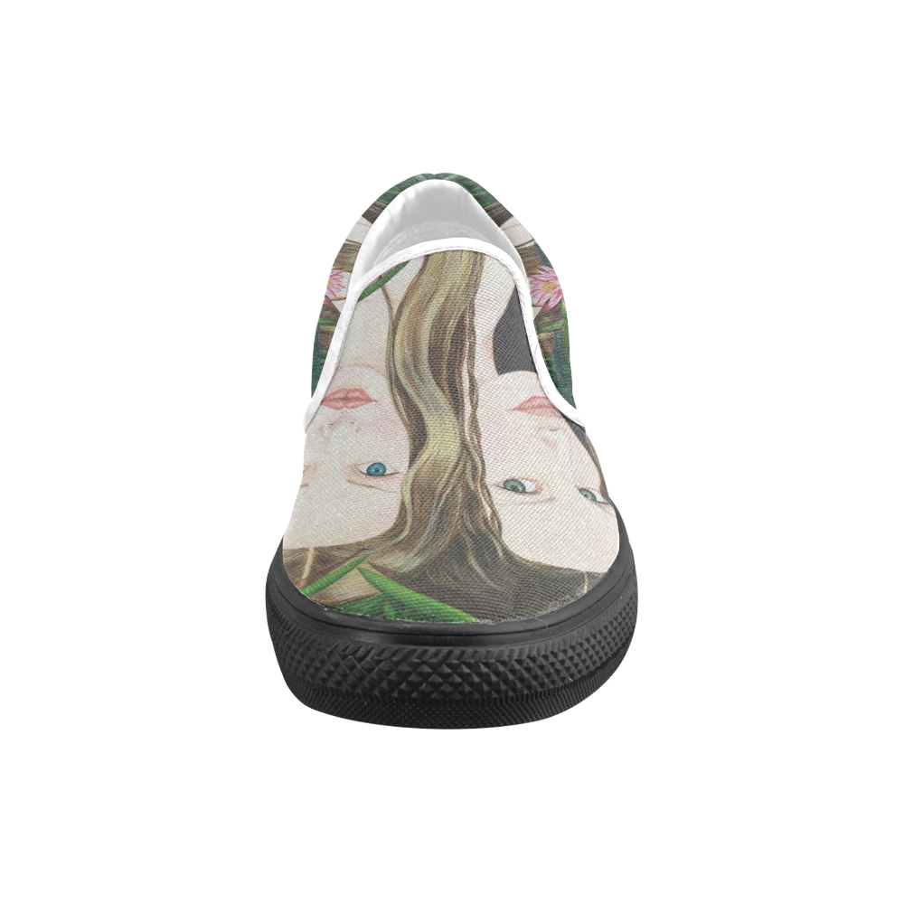 JEUNES NYMPHES CANVAS SHOES Women's Unusual Slip-on Canvas Shoes (Model 019)