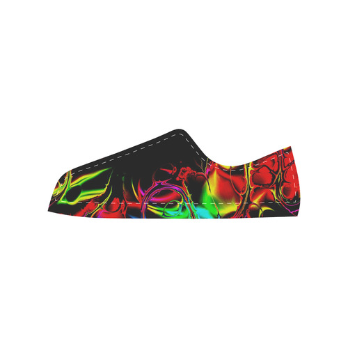 Abstract glowing 03 Canvas Women's Shoes/Large Size (Model 018)