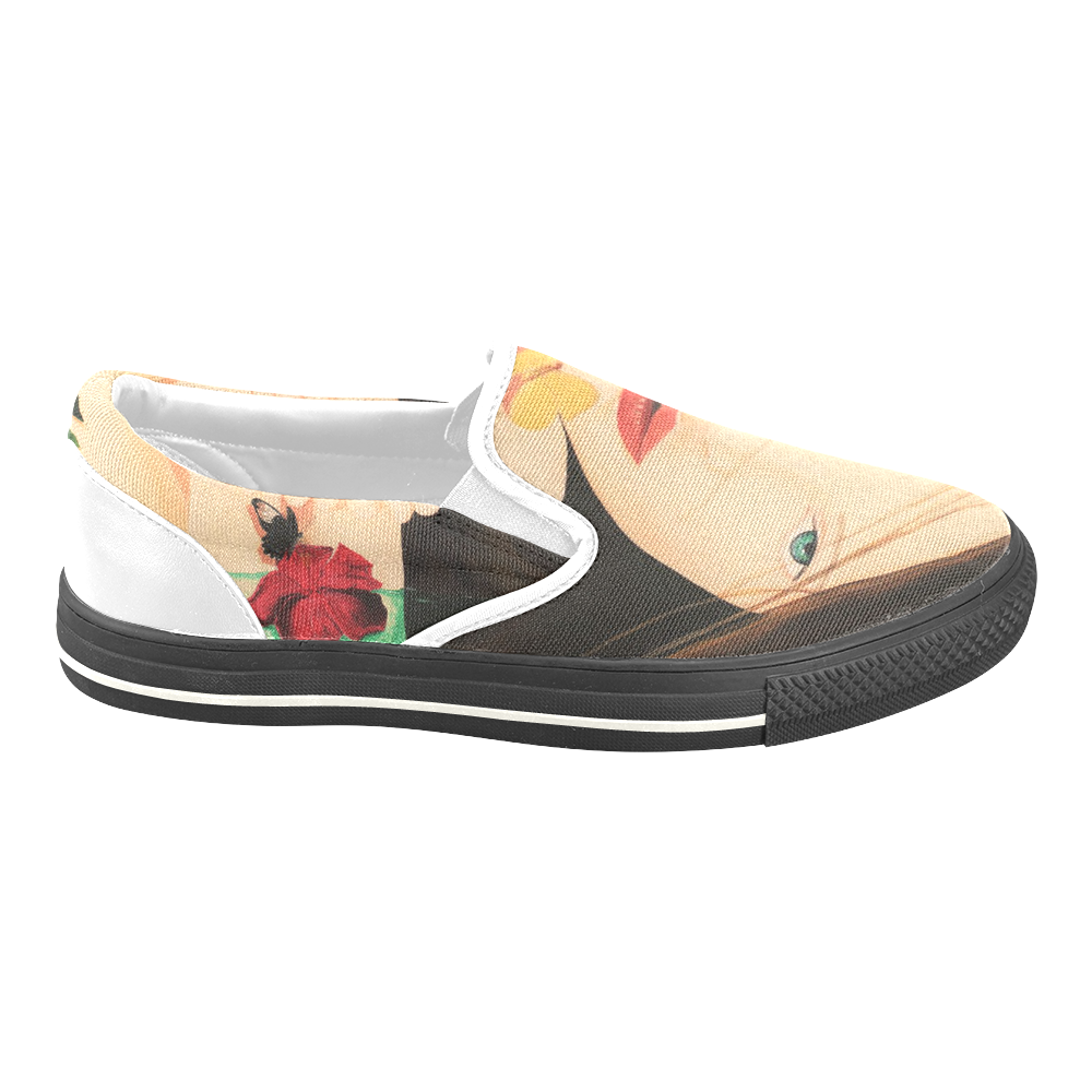 PAPILLON CANVAS SHOES Women's Unusual Slip-on Canvas Shoes (Model 019)