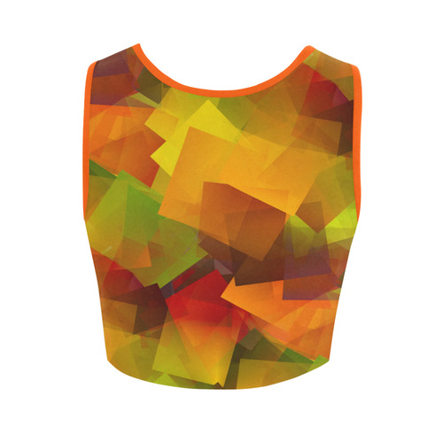 Indian Summer Cubes Women's Crop Top (Model T42)