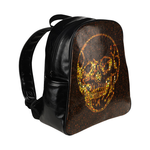 golden skull Multi-Pockets Backpack (Model 1636)