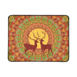 Mandala YOUNG DEERS with Full Moon Beach Mat 78"x 60"