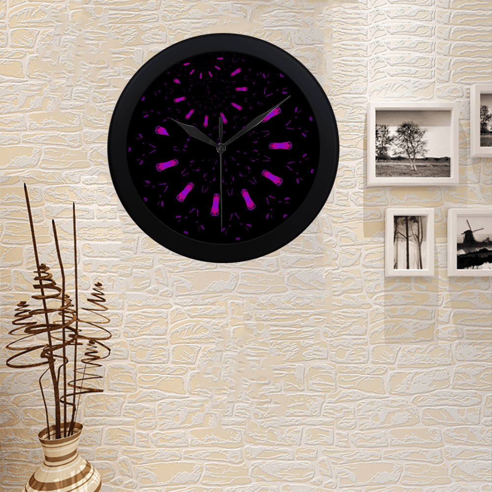 nEON pINK Circular Plastic Wall clock