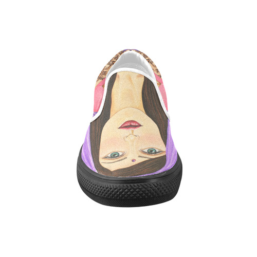 BLESSINGS CANVAS SHOE Women's Unusual Slip-on Canvas Shoes (Model 019)
