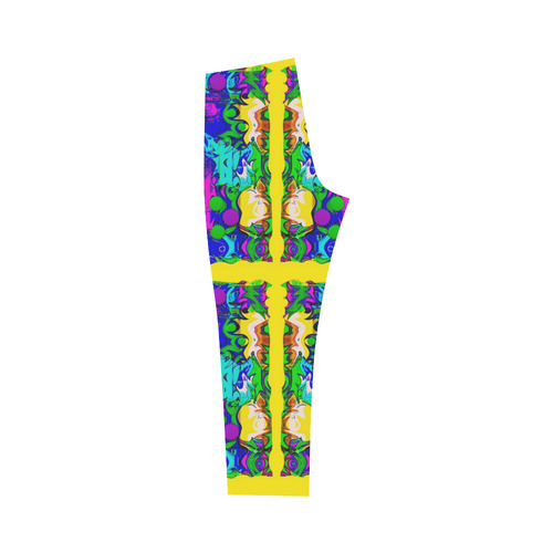 Shimmering Landscape Pop Art Capri Legging (Model L02)