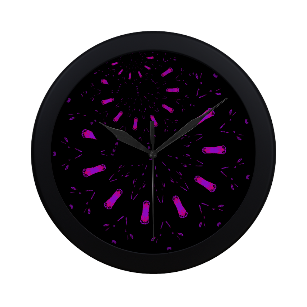 nEON pINK Circular Plastic Wall clock