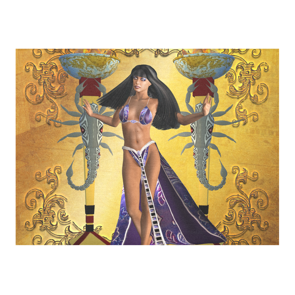 Egyptian women with scorpion Cotton Linen Tablecloth 52"x 70"