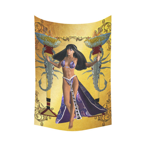 Egyptian women with scorpion Cotton Linen Wall Tapestry 60"x 90"