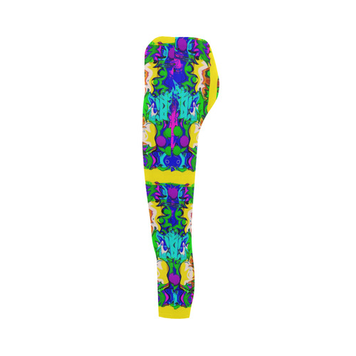 Shimmering Landscape Pop Art Capri Legging (Model L02)