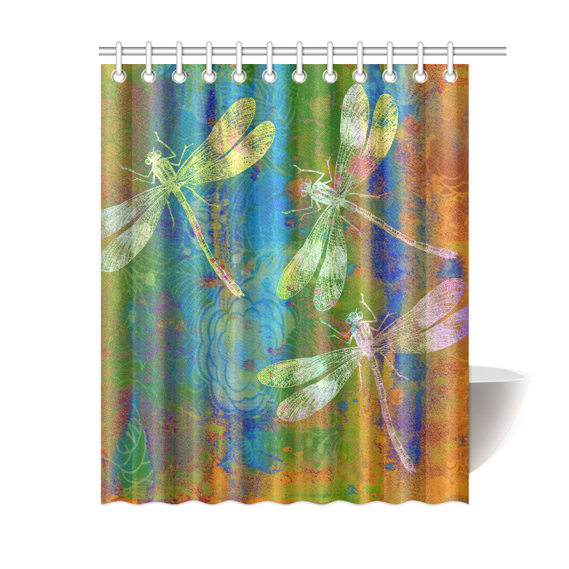 A Dragonflies QS Shower Curtain 60"x72"