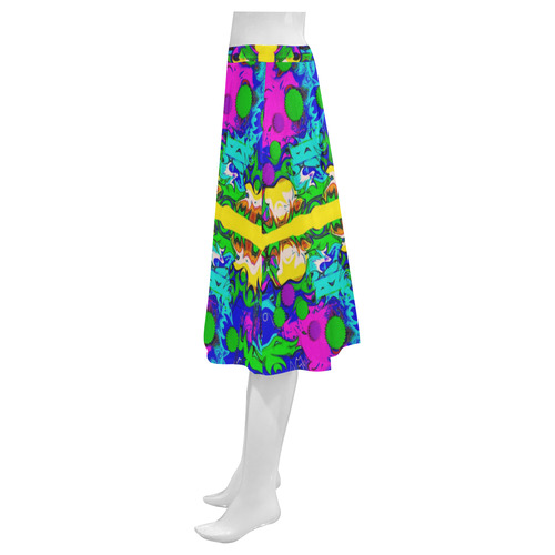 Shimmering Landscape Pop Art Mnemosyne Women's Crepe Skirt (Model D16)