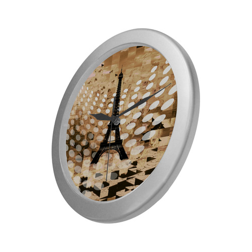 Paris Silver Color Wall Clock