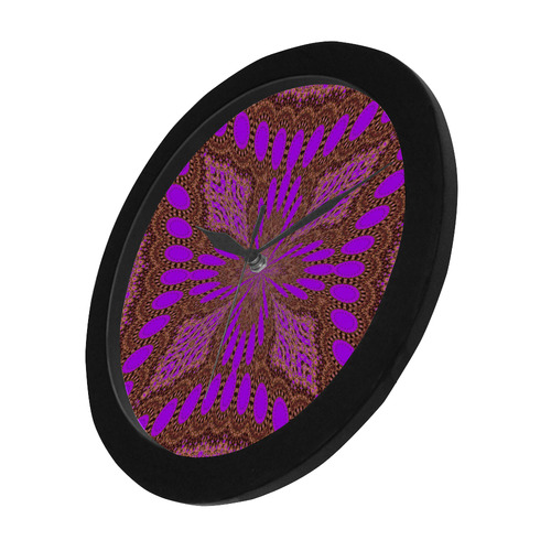 Purp Embroidered Circular Plastic Wall clock