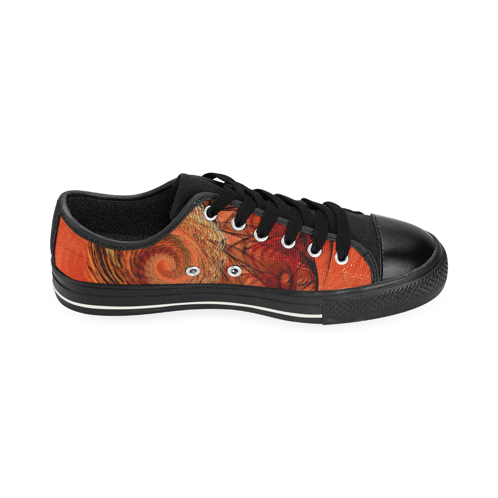 Nautilus Shell Abstract Fractal Canvas Women's Shoes/Large Size (Model 018)