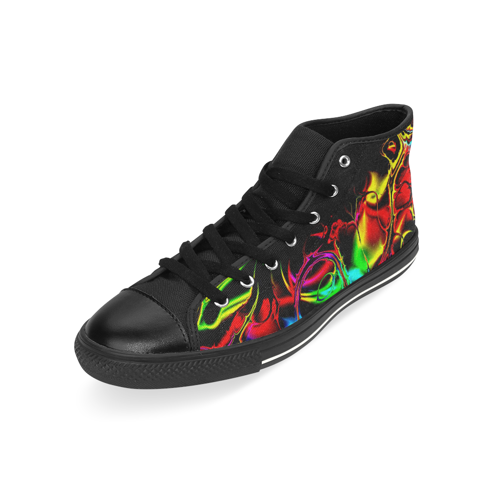 Abstract glowing 03 High Top Canvas Women's Shoes/Large Size (Model 017)