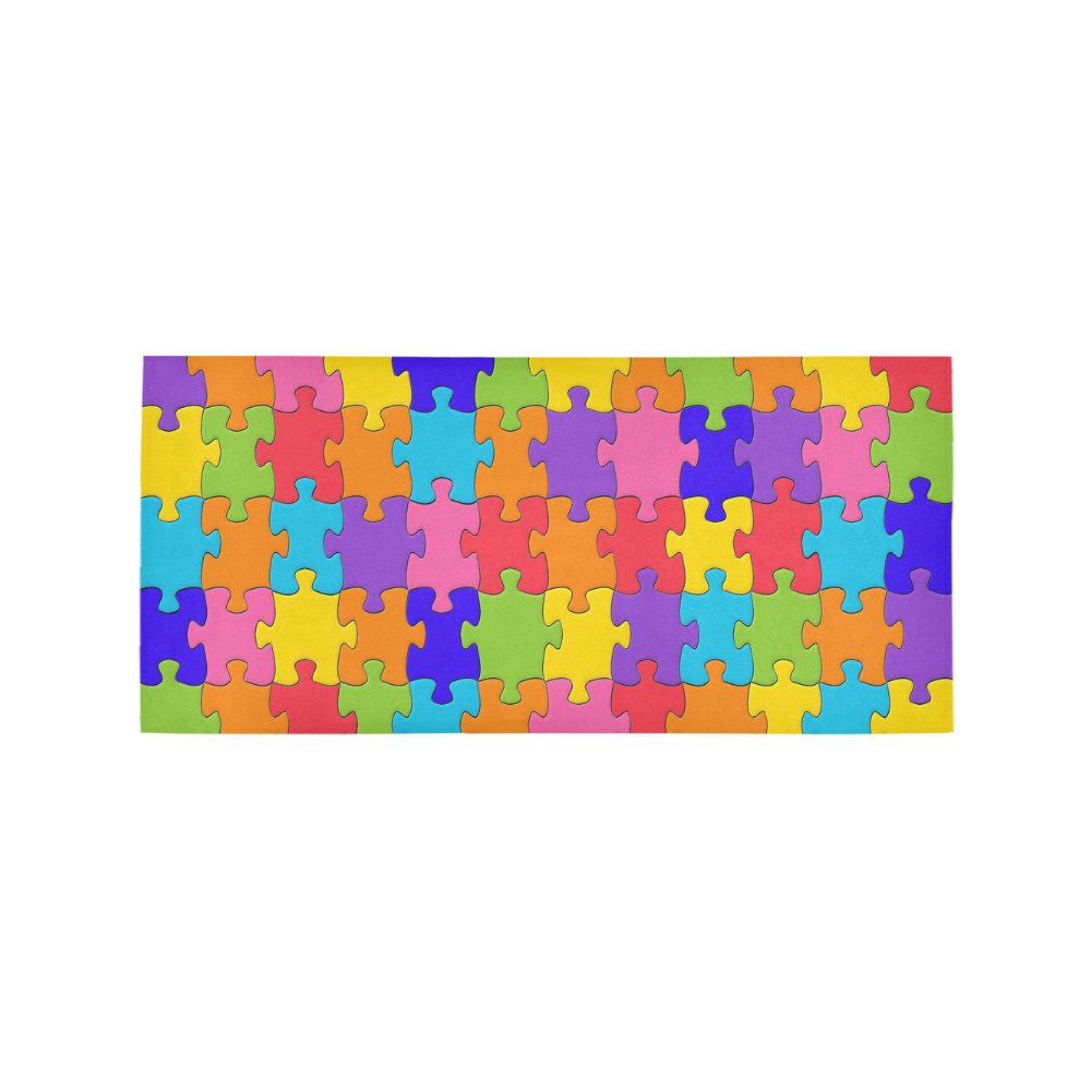 Multicolored Jigsaw Puzzle Area Rug 7'x3'3''