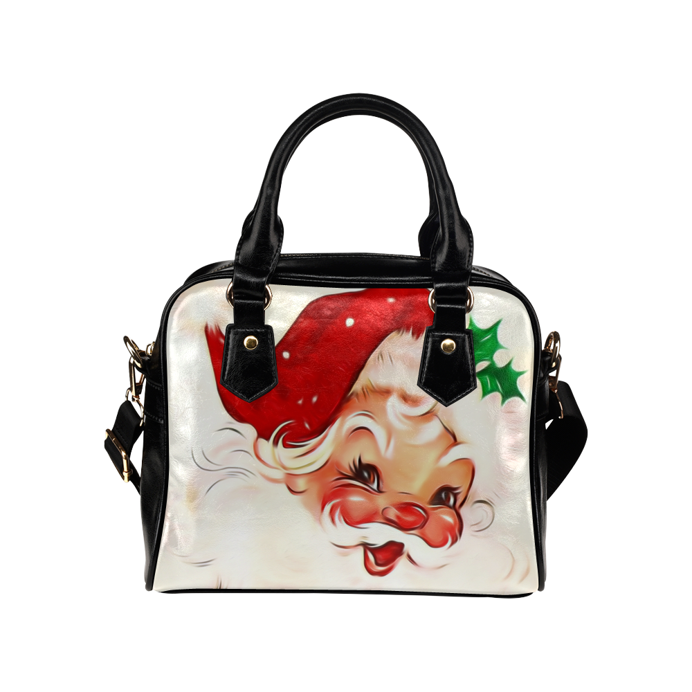 A cute vintage Santa Claus with a mistletoe Shoulder Handbag (Model ...