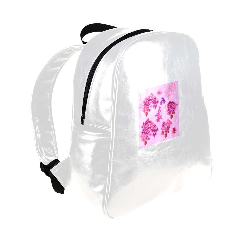 Cute pink floral and white designers bag : New collection 2016 in shop! Multi-Pockets Backpack (Model 1636)