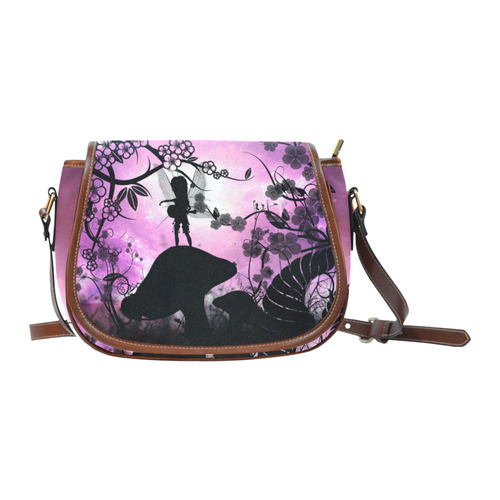 Playing fairy, fantasy forest Saddle Bag/Small (Model 1649) Full Customization
