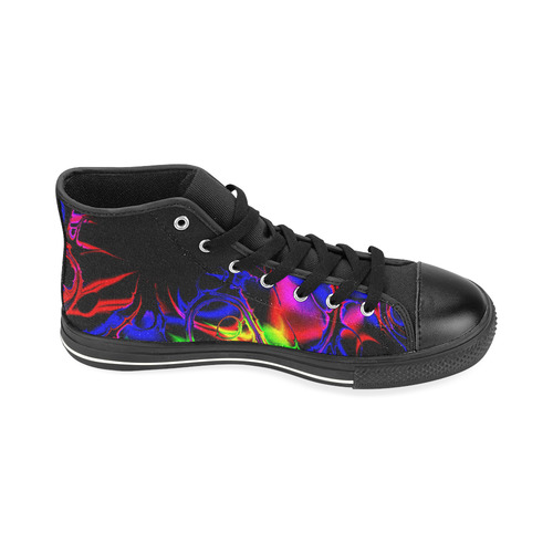 Abstract glowing 02 High Top Canvas Women's Shoes/Large Size (Model 017)