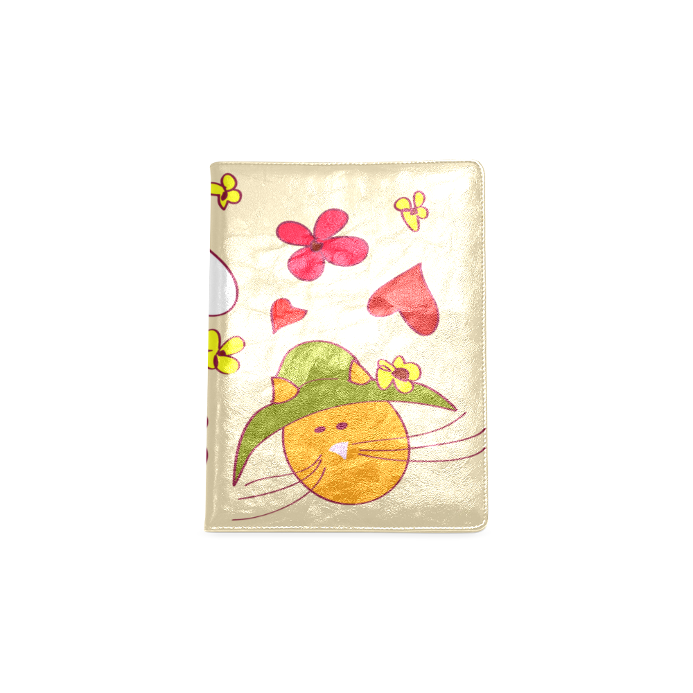 Cute Cat Pink Nose Flower Hat Floral Custom NoteBook B5