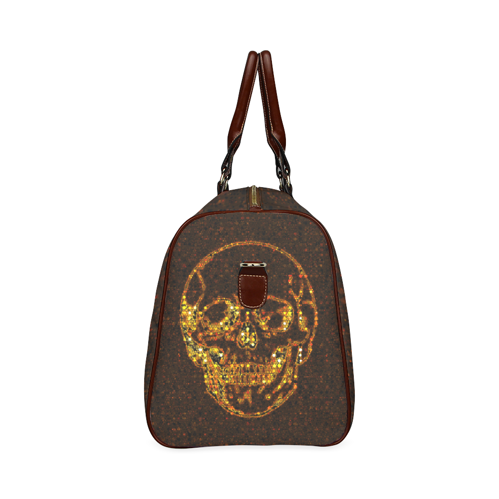 golden skull Waterproof Travel Bag/Large (Model 1639)