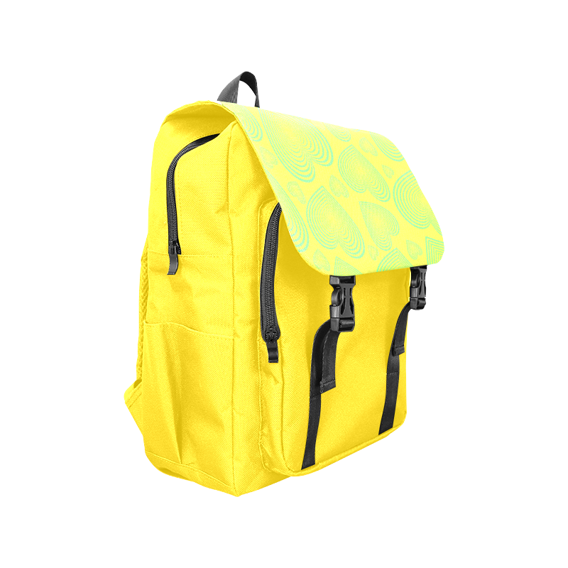 New designers Bags Arrivals! Lemon yellow Collection, Backpack edition with wild Hearts Casual Shoulders Backpack (Model 1623)