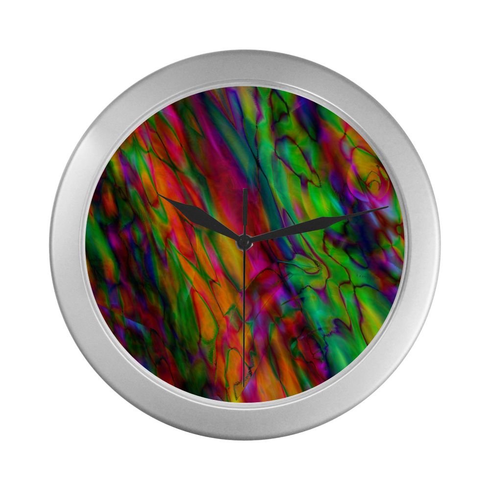 Abstract Silver Color Wall Clock