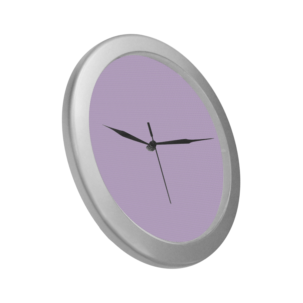 Pink Checked Silver Color Wall Clock