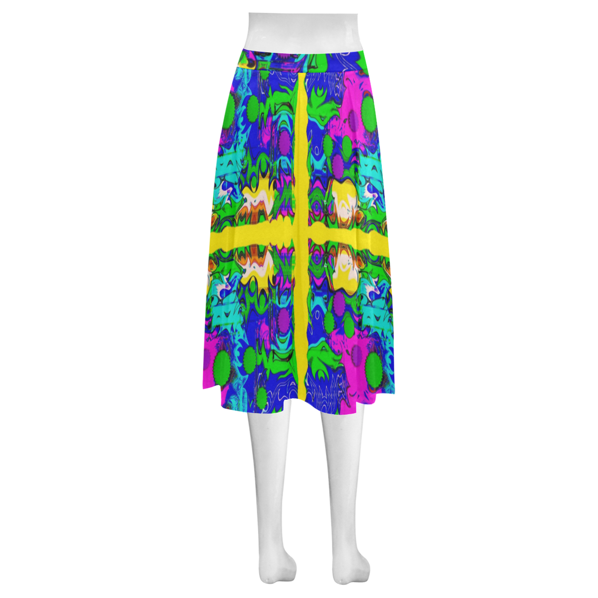 Shimmering Landscape Pop Art Mnemosyne Women's Crepe Skirt (Model D16)
