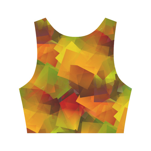 Indian Summer Cubes Women's Crop Top (Model T42)