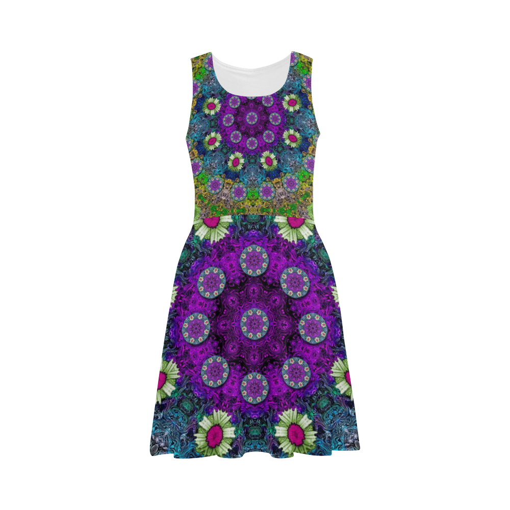 Colors and flowers in a mandala Atalanta Sundress (Model D04)