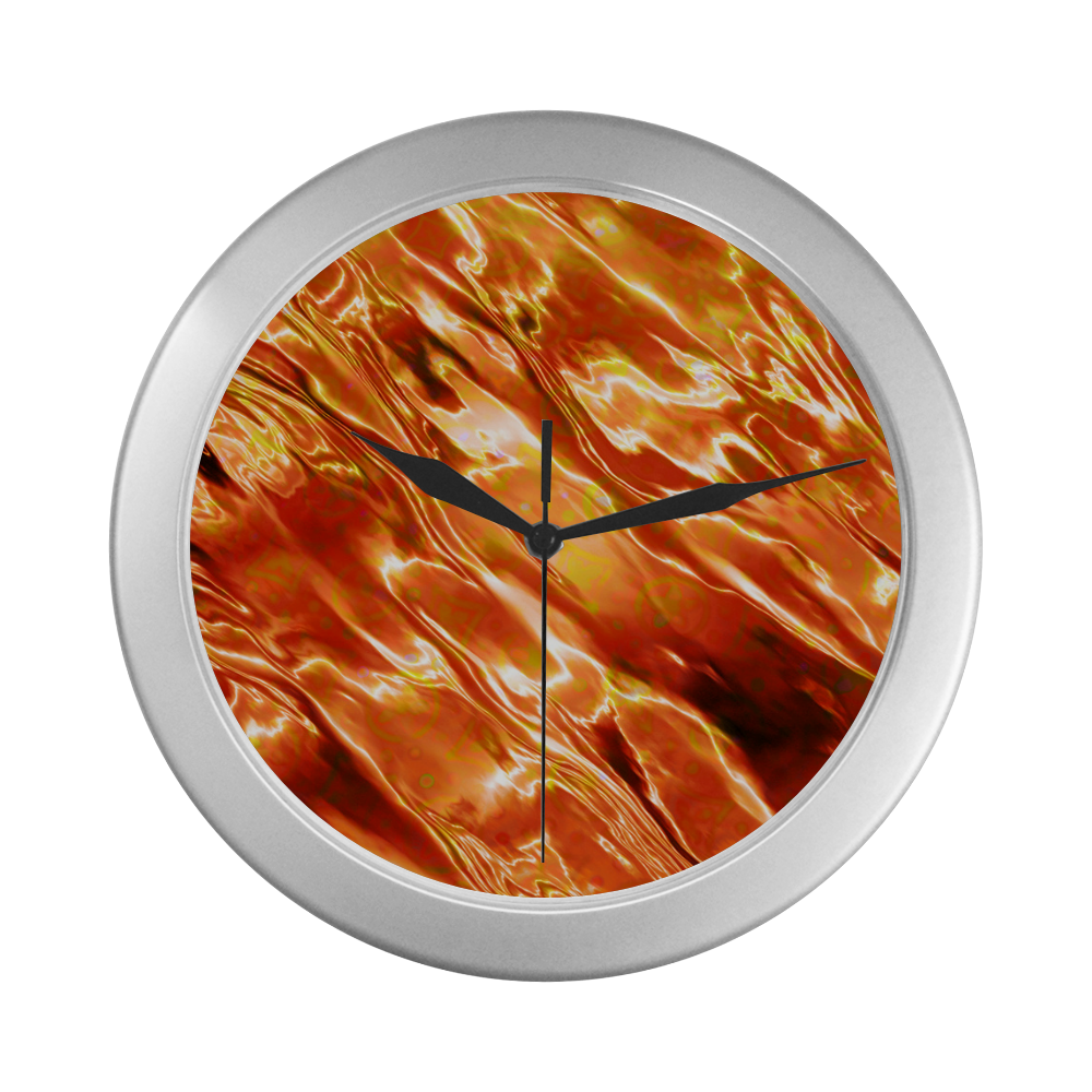 Abstract Colours Silver Color Wall Clock