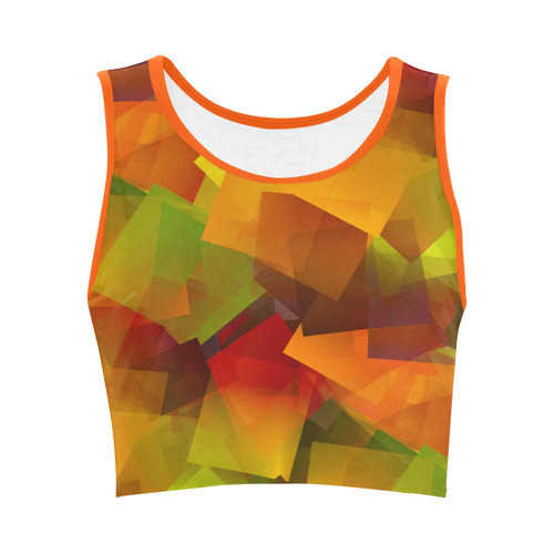 Indian Summer Cubes Women's Crop Top (Model T42)