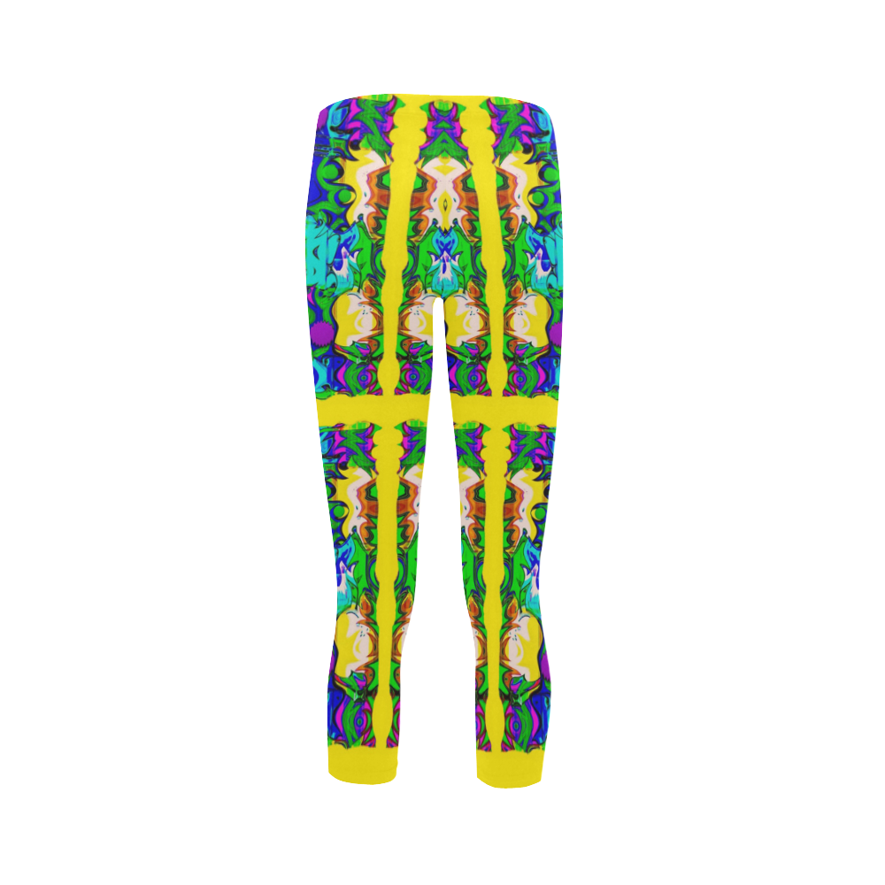 Shimmering Landscape Pop Art Capri Legging (Model L02)