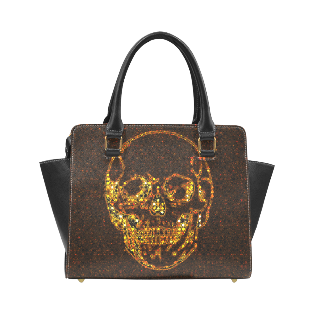 golden skull Rivet Shoulder Handbag (Model 1645)