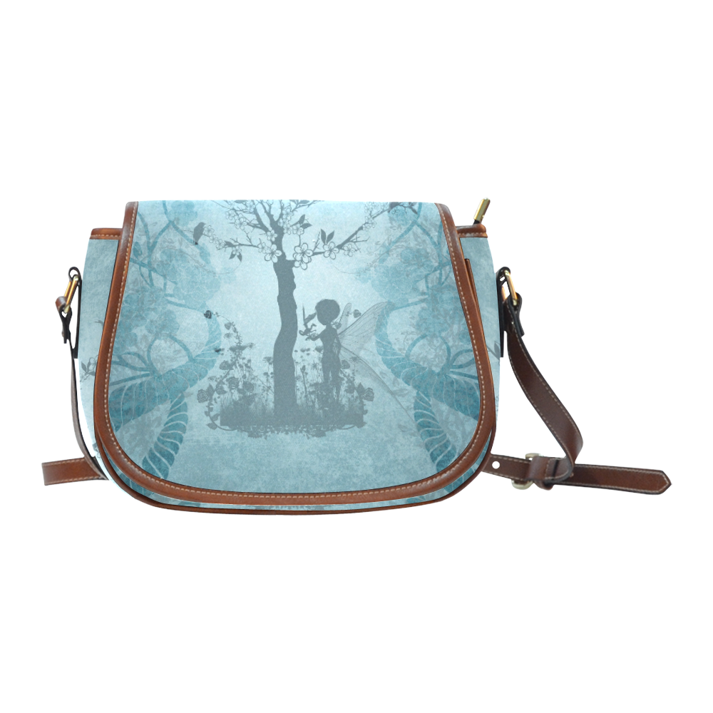 Cute fairy with little dragon Saddle Bag/Small (Model 1649) Full Customization