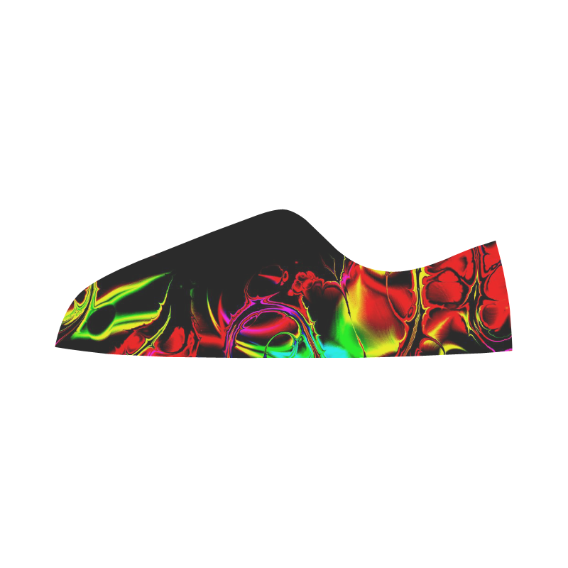 Abstract glowing 03 Women's Canvas Zipper Shoes/Large Size (Model 001)