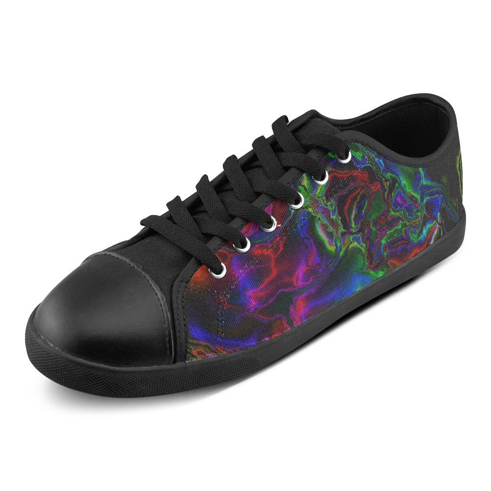 Abstract glowing 04 Canvas Shoes for Women/Large Size (Model 016)