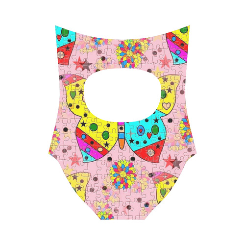 Butterfly Pop by Popart Lover Strap Swimsuit ( Model S05)