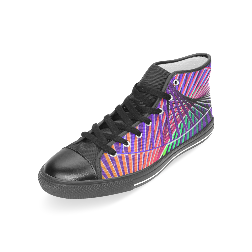 Colorful Rainbow Helix Women's Classic High Top Canvas Shoes (Model 017)