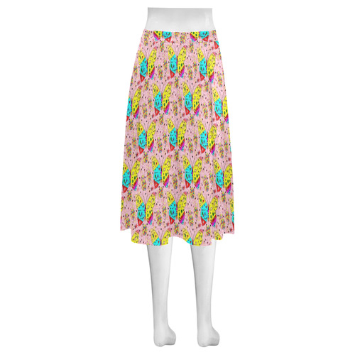 Butterfly Pop by Popart Lover Mnemosyne Women's Crepe Skirt (Model D16)