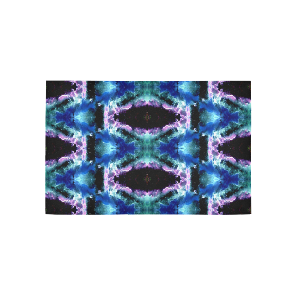 Blue, Light Blue, Metallic Diamond Pattern Area Rug 5'x3'3''