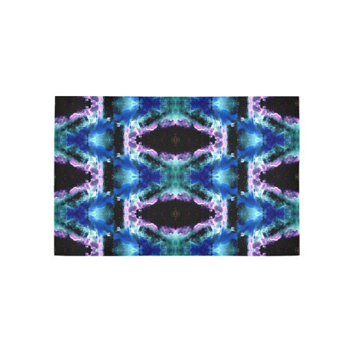 Blue, Light Blue, Metallic Diamond Pattern Area Rug 5'x3'3''