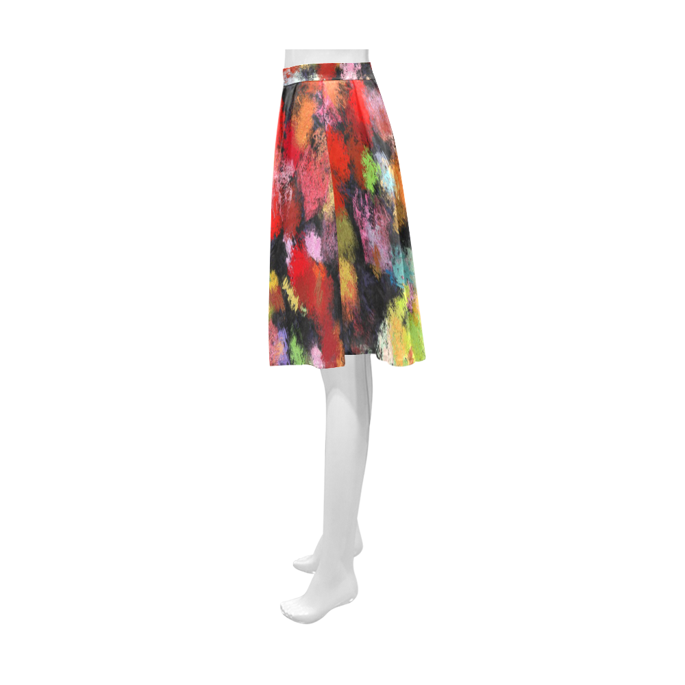 Colorful paint strokes Athena Women's Short Skirt (Model D15)